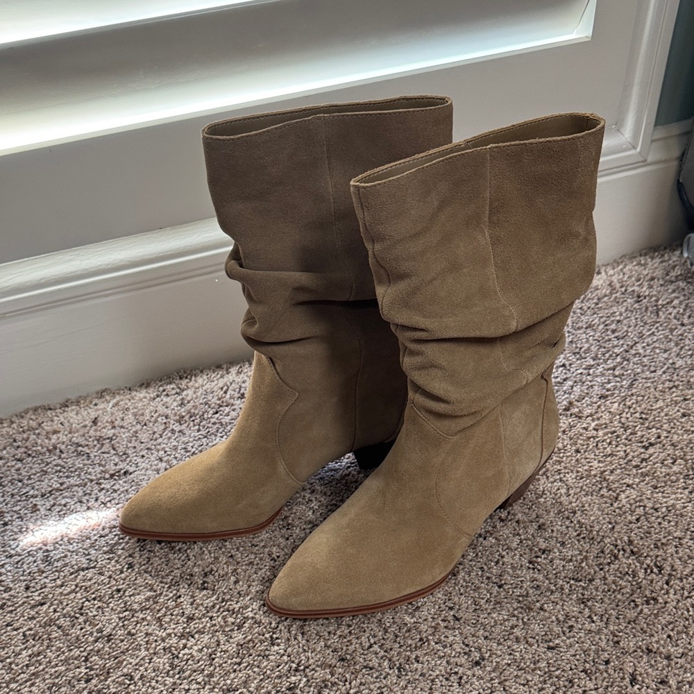 Vince Camuto Taupe Suede Heeled Boots
